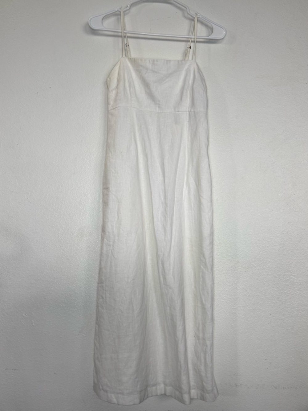 Abercrombie & Fitch White Smocked Linen Maxi Dress